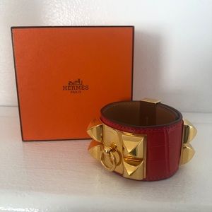 Hermès Geranium Alligator CDC Bracelet